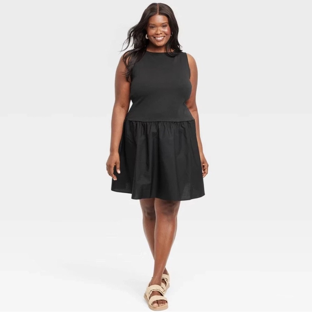 A New Day Women's Drop Waist Mini Black‎ Dress